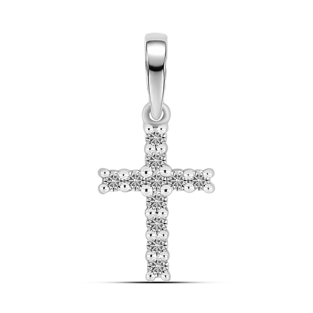 Cruce din aur alb cu Diamant
