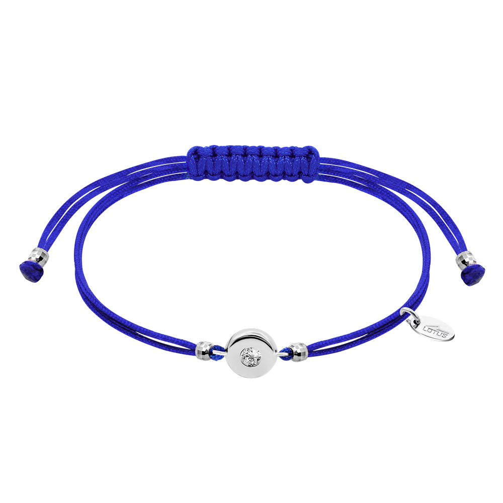 Brățară din argint  cu pietre Cubic Zirconia Incolor, Textil