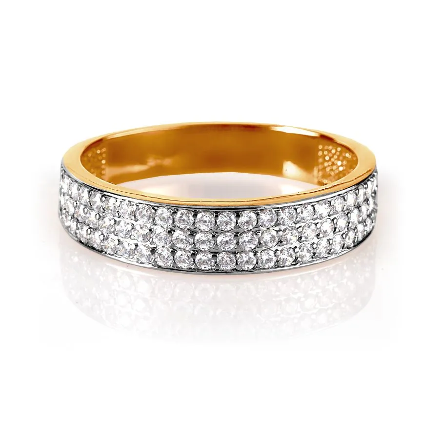 Verighetă din aur roșu cu Cubic Zirconia Incolor
