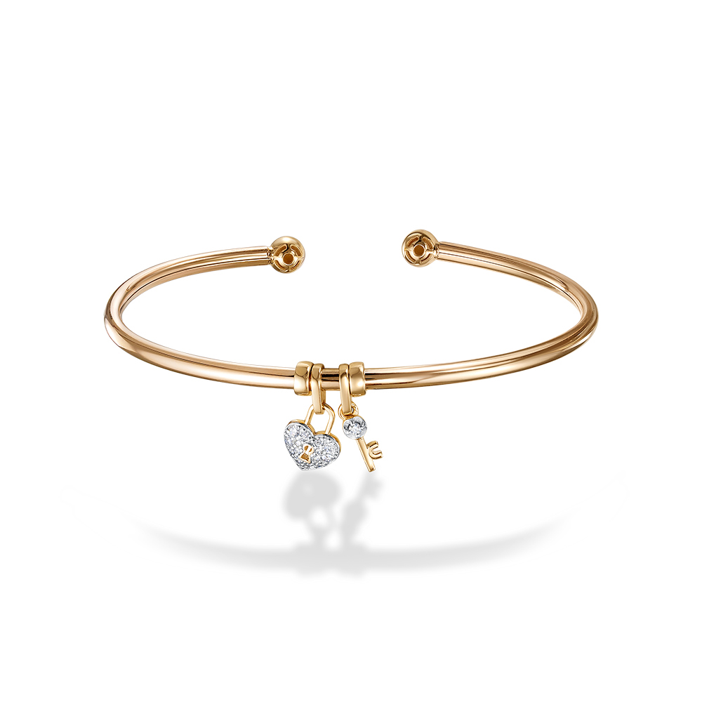 Brățară Love din aur roșu cu pietre Diamant