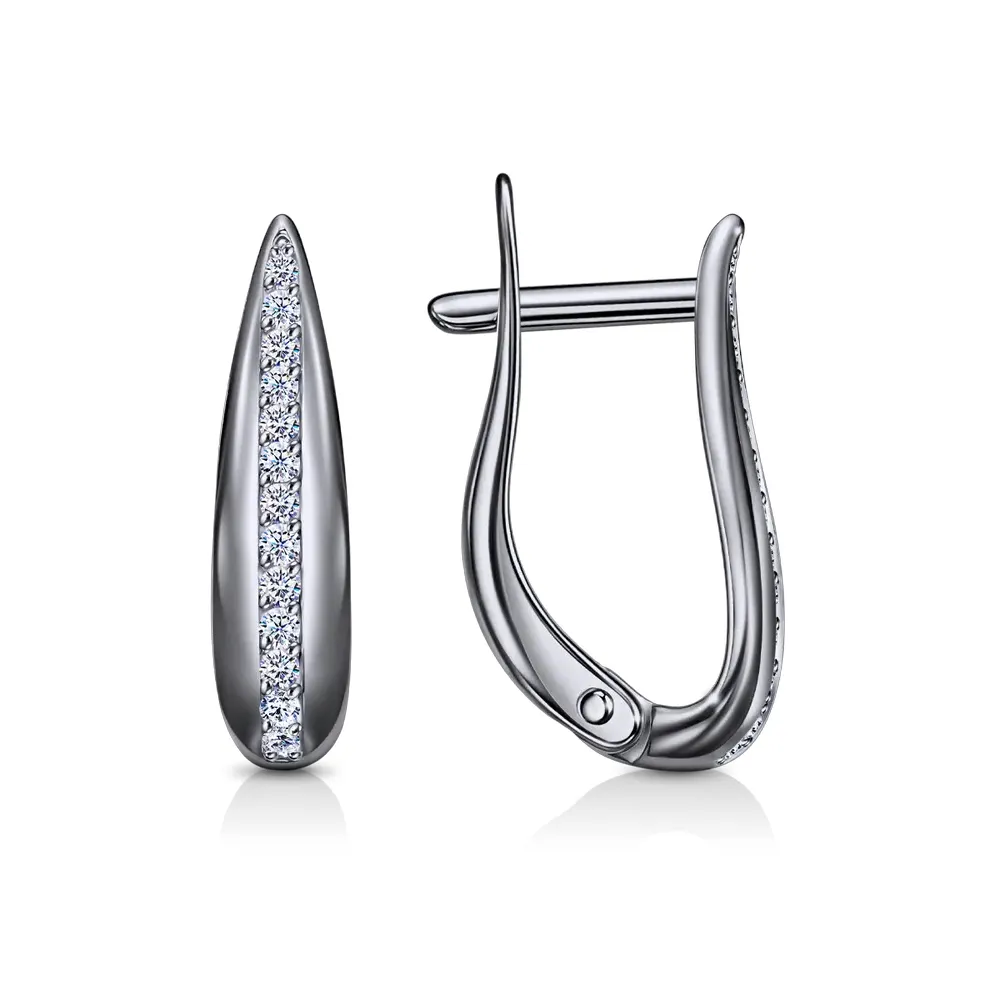 Cercei din aur alb cu Cubic Zirconia Incolor