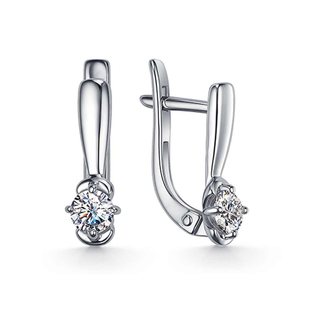 Cercei din argint  cu pietre Cubic Zirconia Incolor