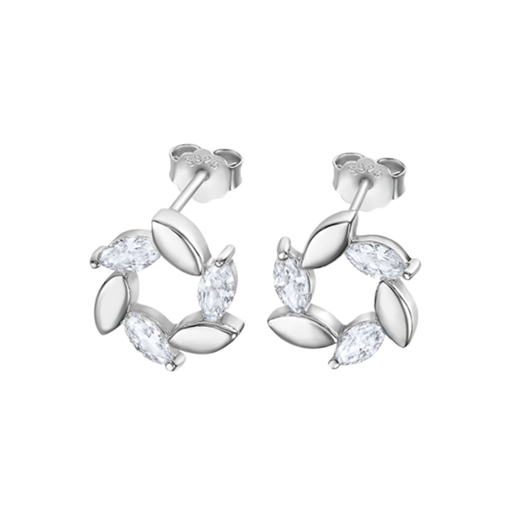 Cercei Pusete din argint  cu pietre Cubic Zirconia Incolor