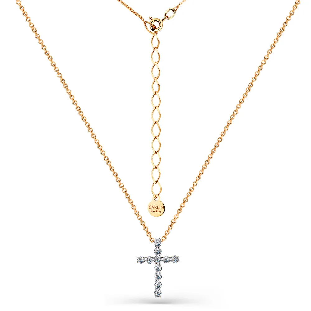 Colier din aur roșu cu Cubic Zirconia Incolor