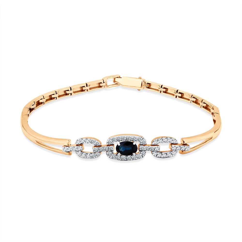 Brățară din aur roșu cu pietre Diamant, Safir