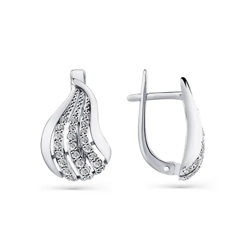 Cercei din aur alb cu Cubic Zirconia Incolor