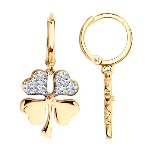 Cercei Creole din aur roșu cu Cubic Zirconia Incolor