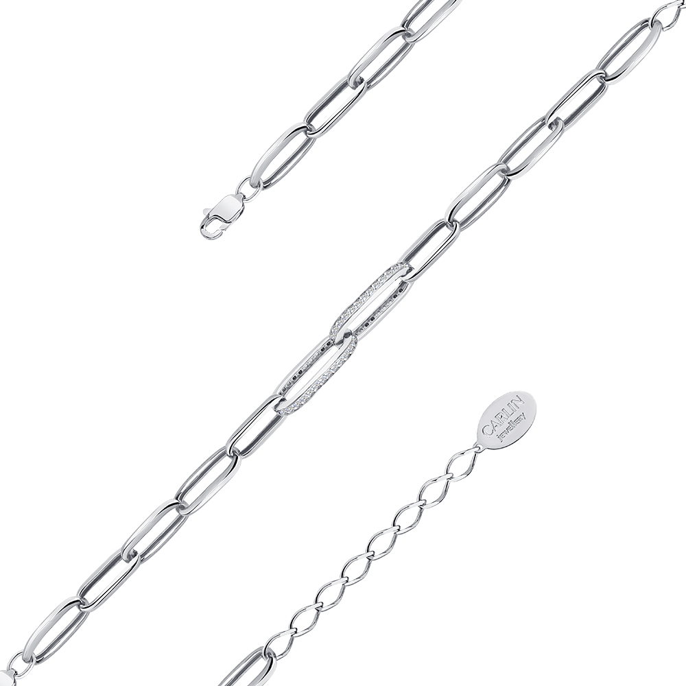 Brățară din aur alb cu pietre Cubic Zirconia Incolor