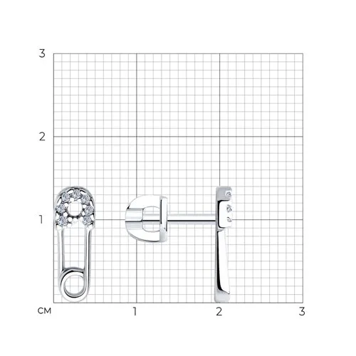 Cercei Pusete din argint cu Cubic Zirconia Incolor