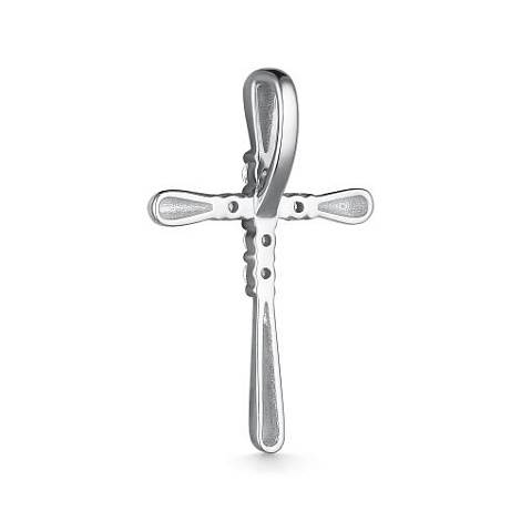 Cruce din aur alb cu pietre Diamant
