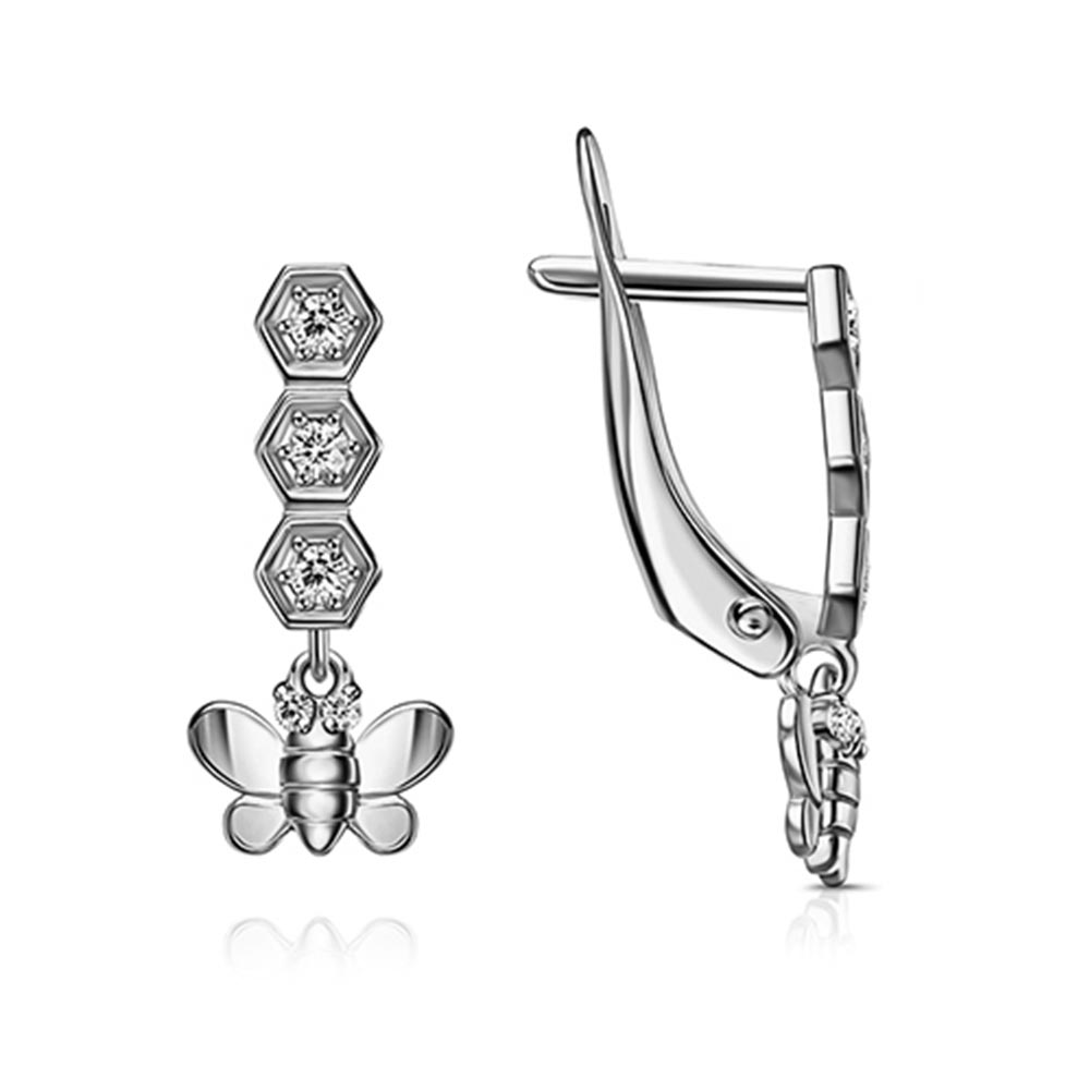 Cercei Suspendați din argint  cu pietre Cubic Zirconia Incolor