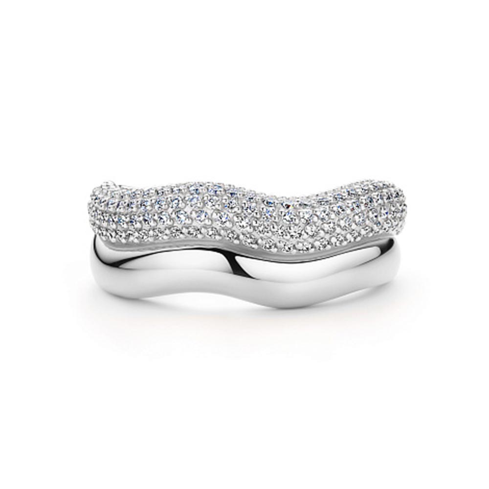 Кольцо из белого золота с камнями Бриллиант