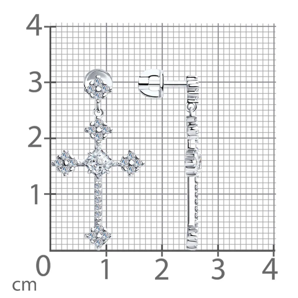 Cercei Pusete din argint cu Cubic Zirconia Incolor
