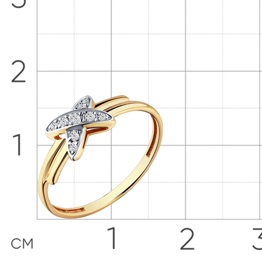 Inel din aur roșu cu Cubic Zirconia Incolor