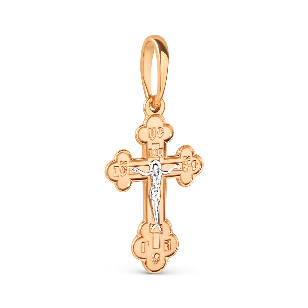 Cruce din aur roșu fără pietre