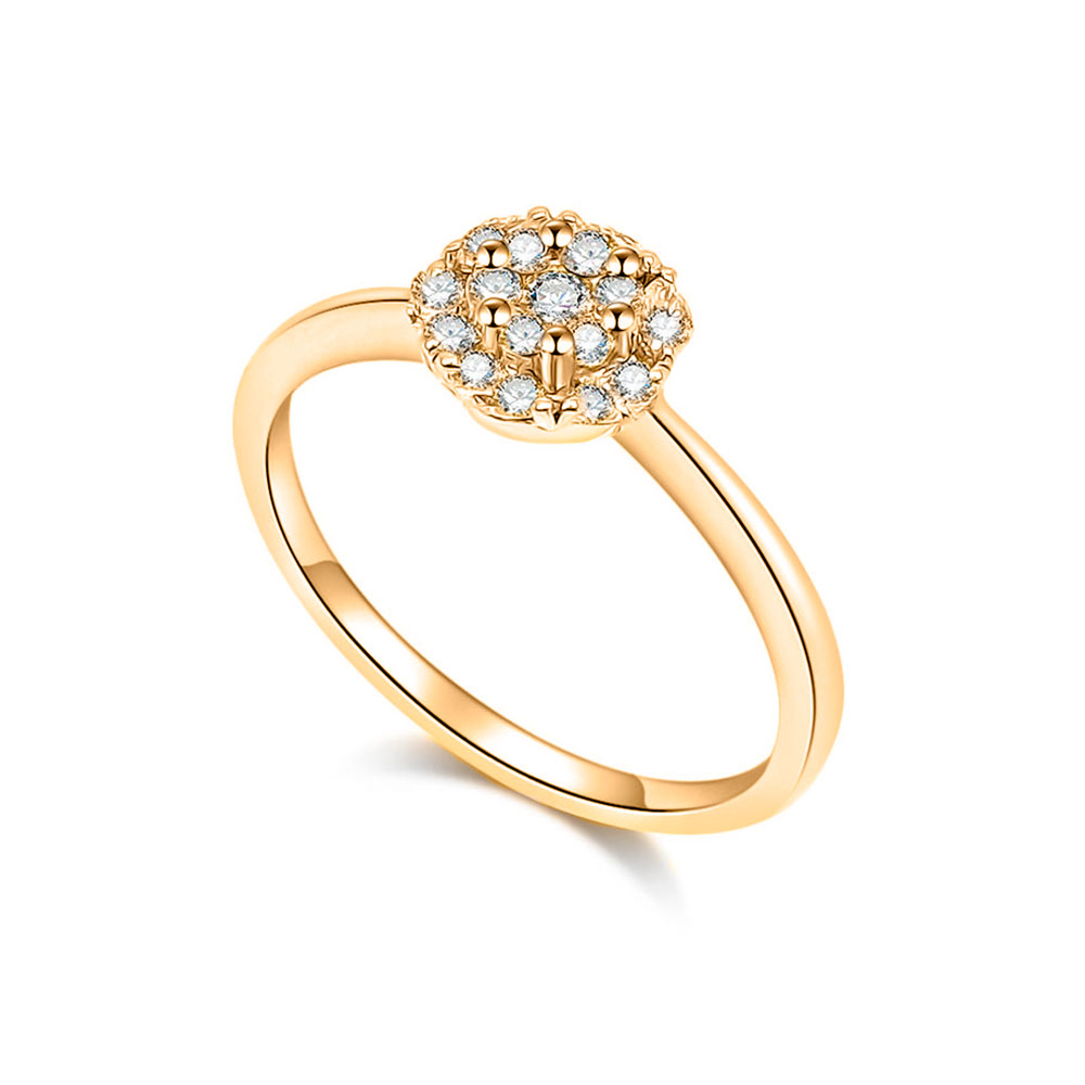 Кольцо из красного золота с камнями Бриллиант