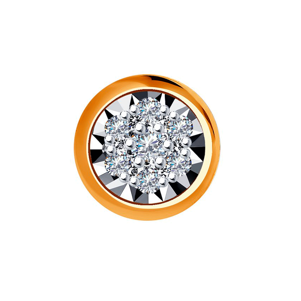Pandantiv din aur alb și roșu cu pietre Diamant