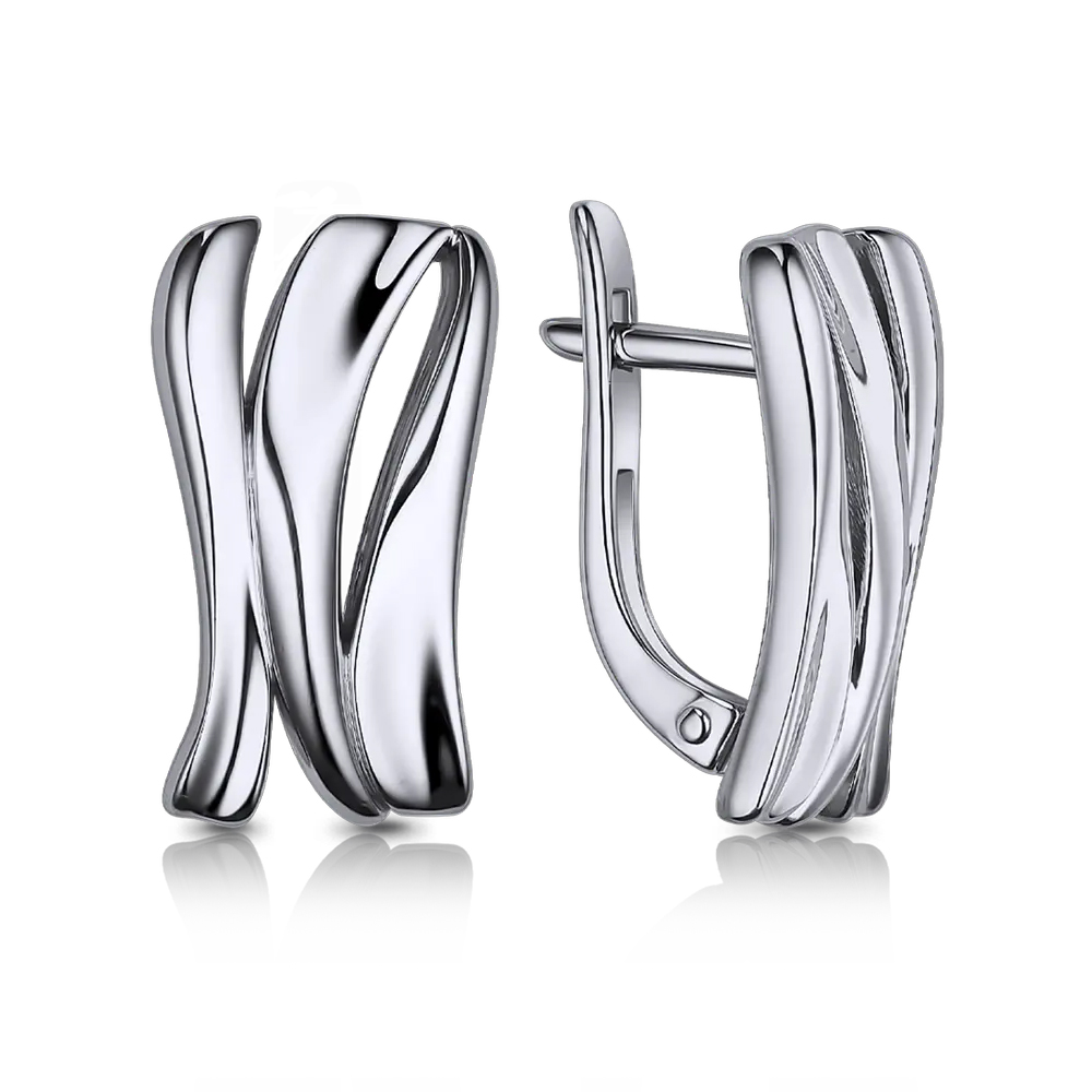 Cercei din aur alb fără pietre