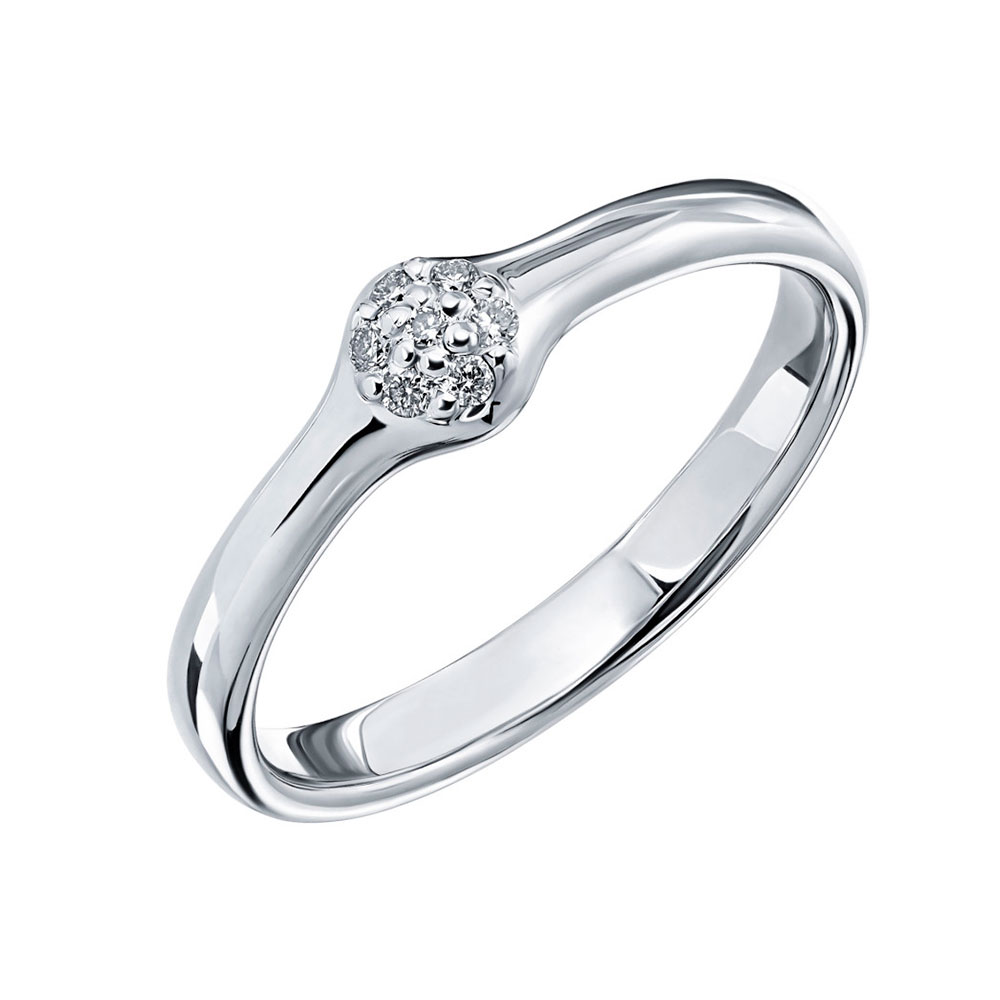Inel din aur alb cu pietre Diamant