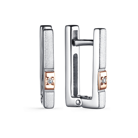 Серьги из серебра с камнями Бриллиант