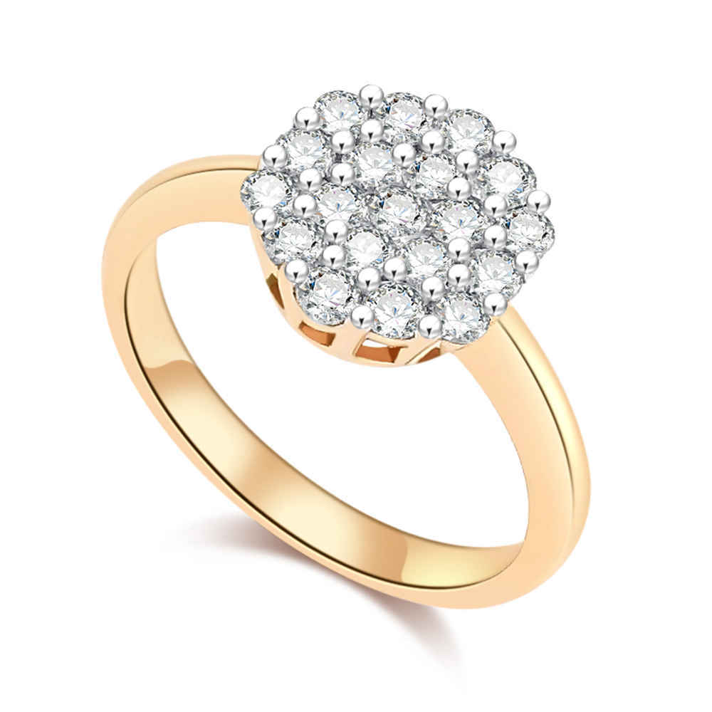 Inel din aur roșu cu pietre Diamant