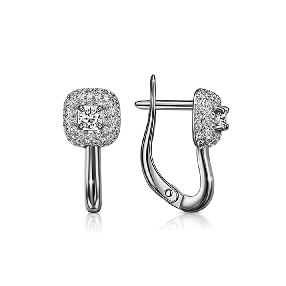 Cercei din argint  cu pietre Cubic Zirconia Incolor