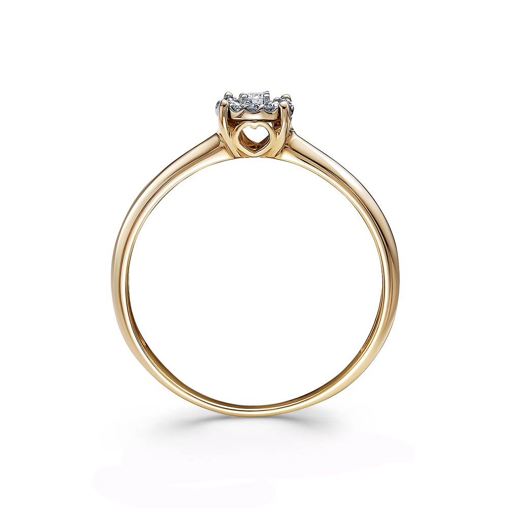 Кольцо из красного золота с камнями Бриллиант