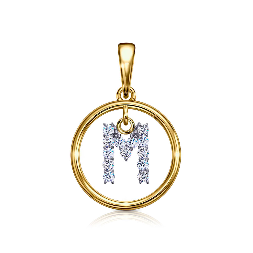 Подвеска из красного золота с камнями Фианит