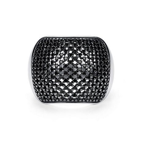 Inel din argint  cu pietre Cubic Zirconia Negru