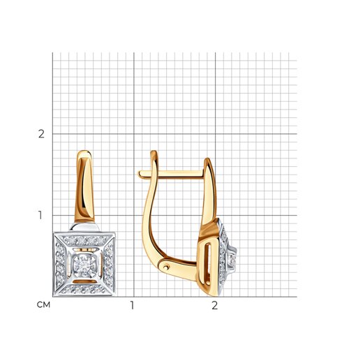 Cercei din aur roșu cu pietre Diamant