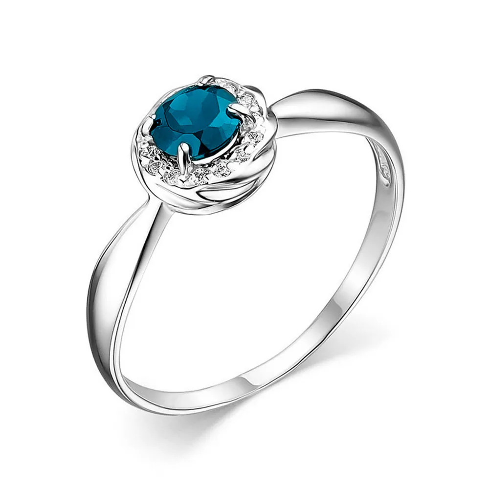 Inel din aur alb cu Cubic Zirconia Incolor, Topaz London