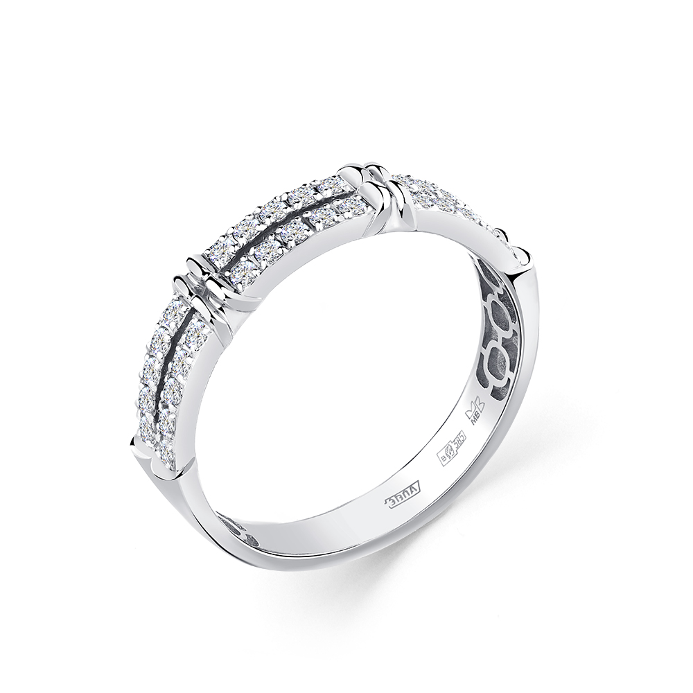 Inel din aur alb cu pietre Diamant