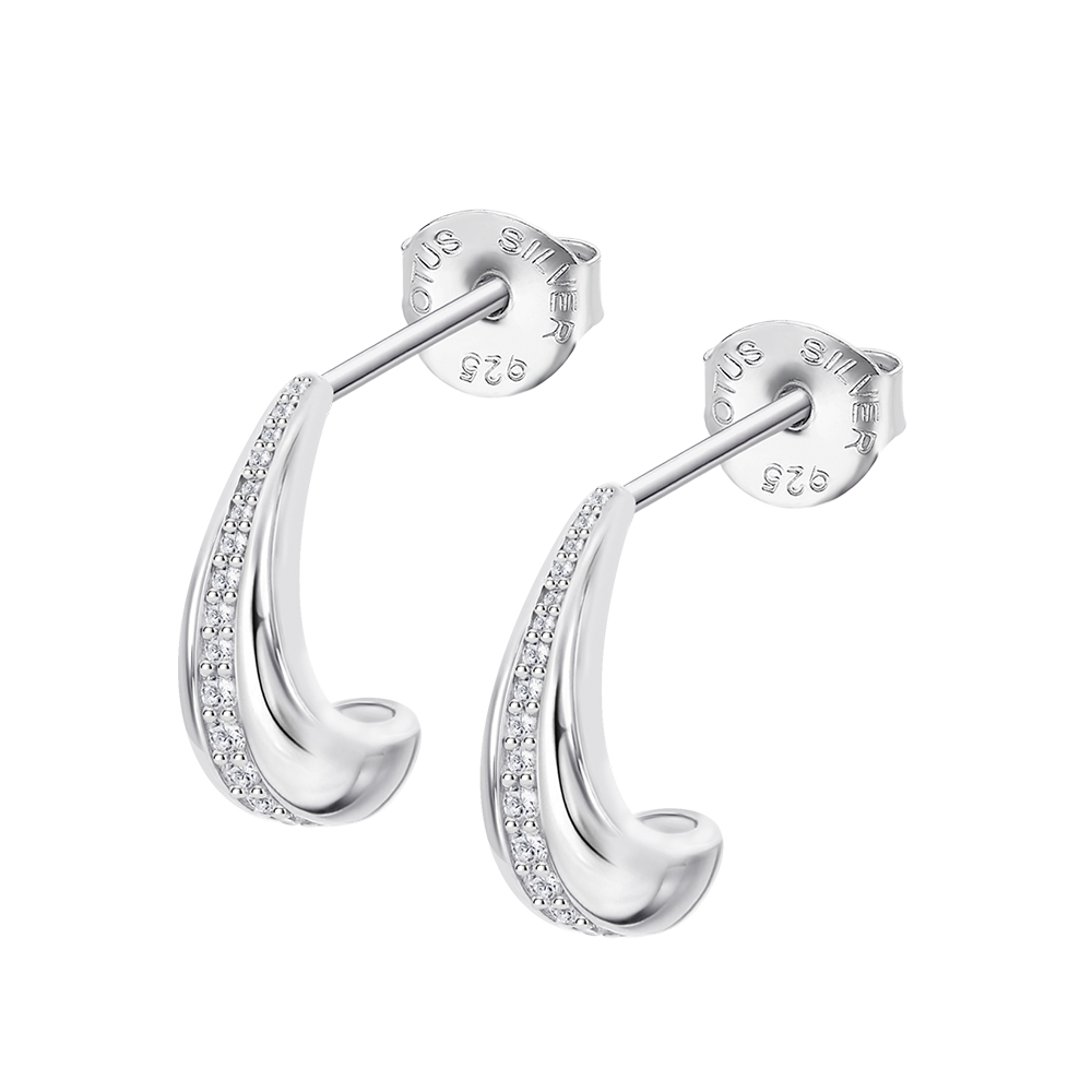 Cercei Pusete din argint  cu pietre Cubic Zirconia Incolor