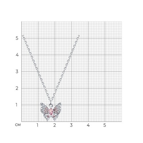 Colier din argint cu Cubic Zirconia Incolor, Cubic Zirconia Roz