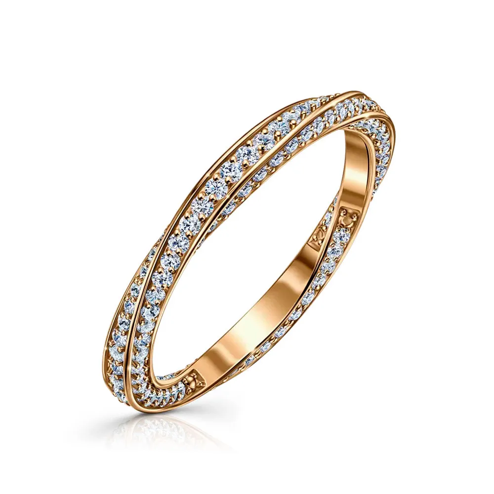 Inel din aur roșu cu Cubic Zirconia Incolor