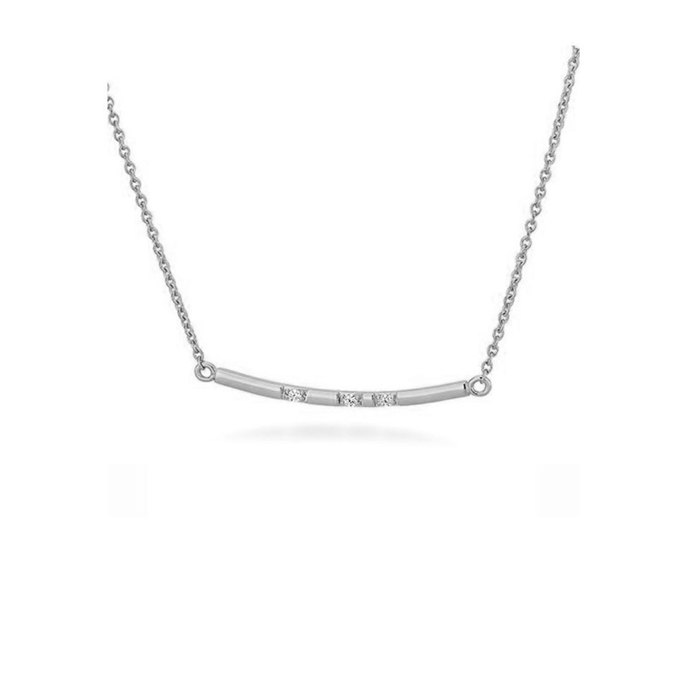 Colier din aur alb cu pietre Diamant