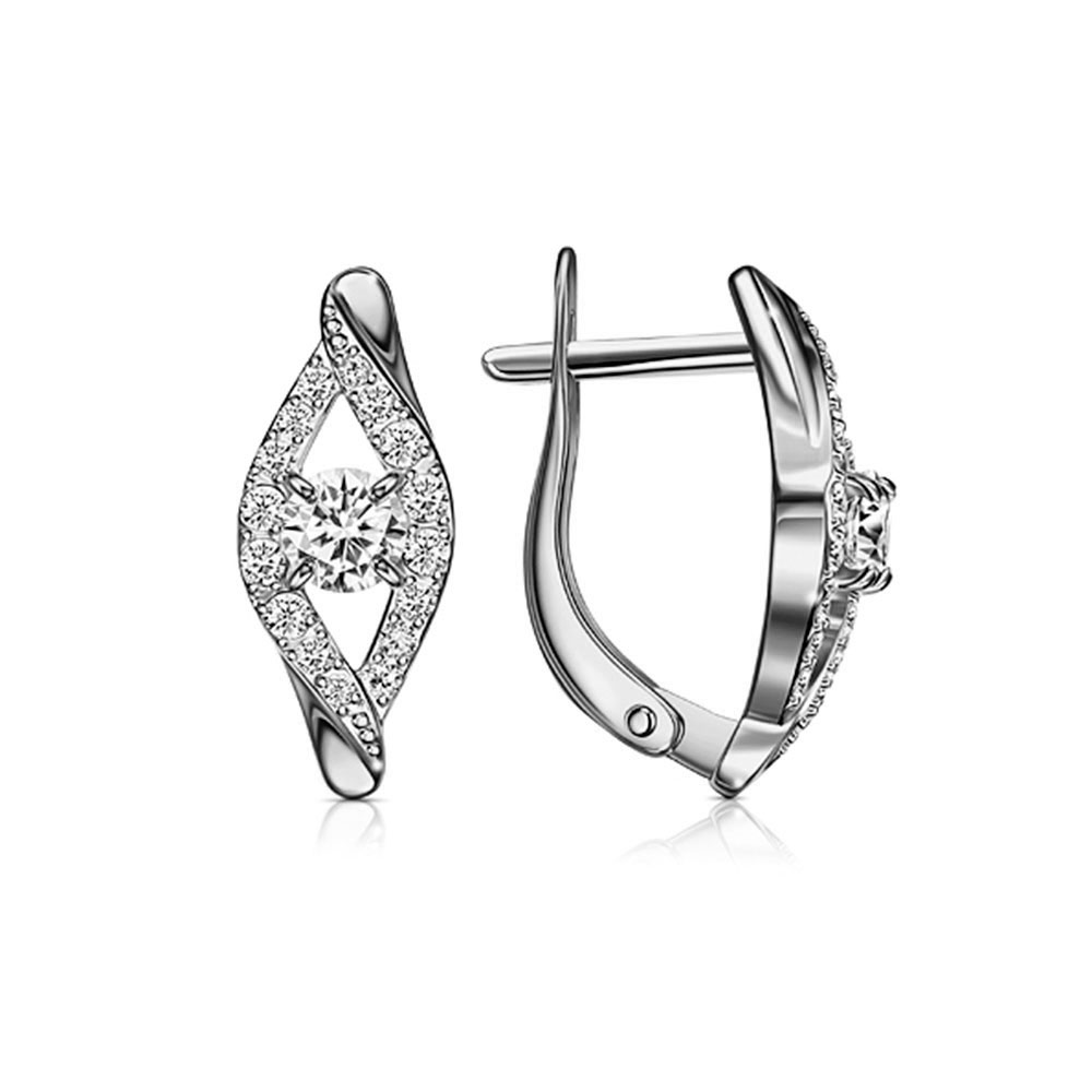 Cercei din argint  cu pietre Cubic Zirconia Incolor