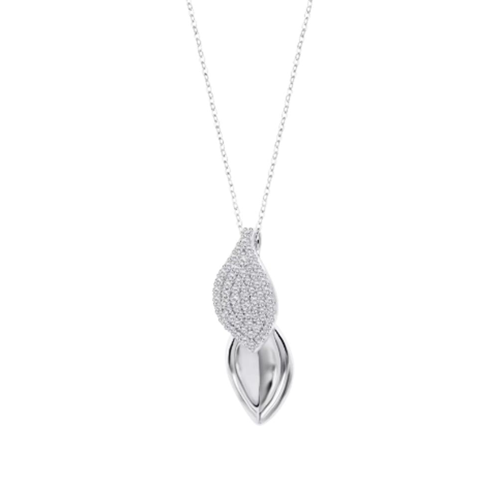 Colier din argint  cu pietre Cubic Zirconia Incolor