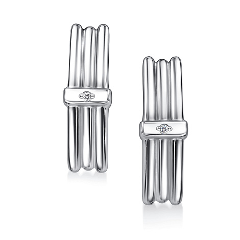 Серьги из серебра с камнями Бриллиант