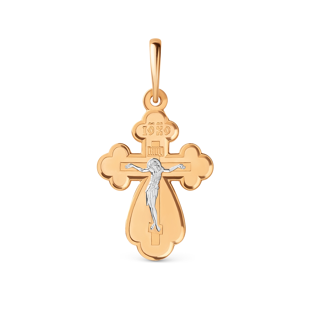 Cruce din aur roșu fără pietre