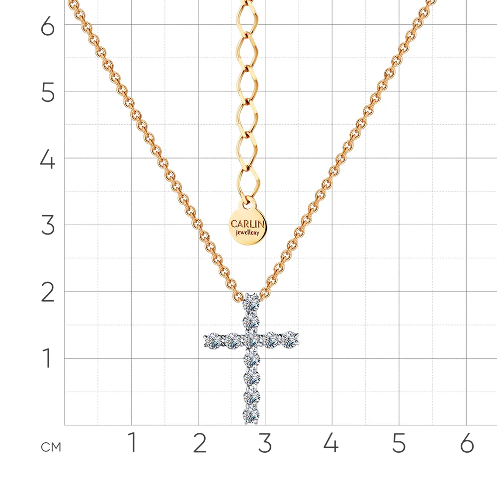 Colier din aur roșu cu Cubic Zirconia Incolor