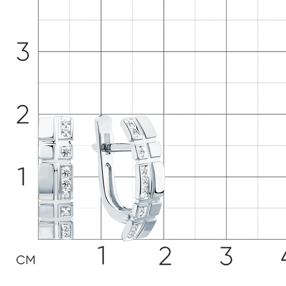 Cercei din aur alb cu pietre Diamant