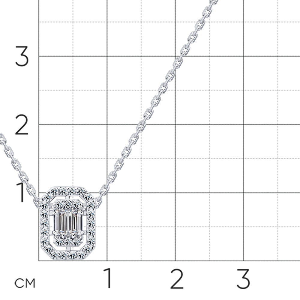Колье из белого золота с камнями Бриллиант
