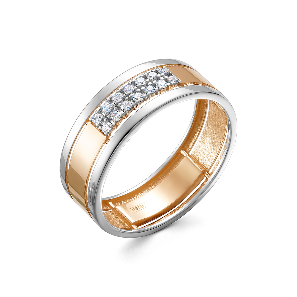 Inel din aur roșu cu pietre Diamant