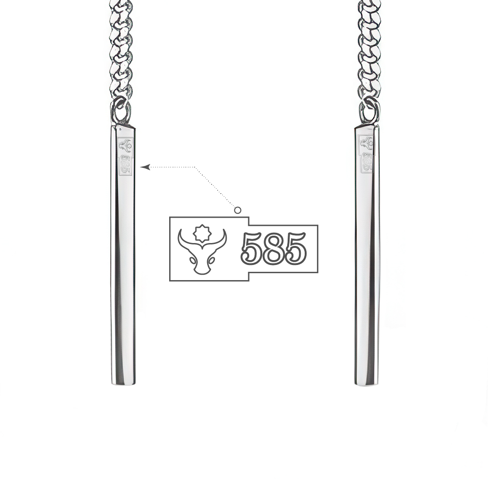 Cercei Lanț din aur alb cu pietre Diamant