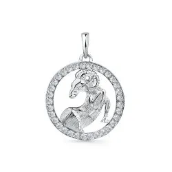 Pandantiv din aur alb cu Cubic Zirconia Incolor