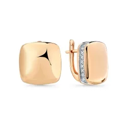 Cercei din aur roșu cu Cubic Zirconia Incolor