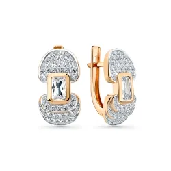 Cercei din aur roșu cu Cubic Zirconia Incolor