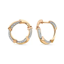 Cercei din aur roșu cu Cubic Zirconia Incolor