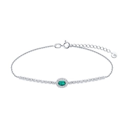 Brățară din aur alb cu pietre Diamant, Smarald